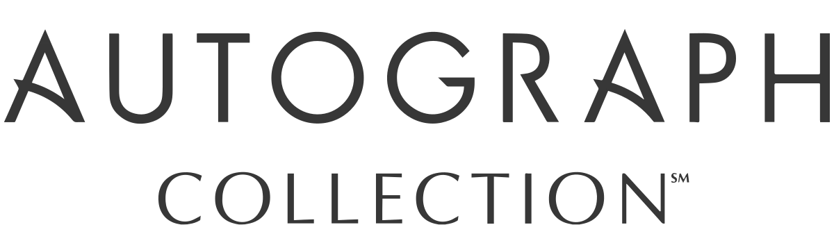 The image shows the logo for "Autograph Collection," a brand name written in capital letters. logo on footer section.