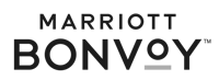 This image features the "Marriott Bonvoy" logo, which is associated with Marriott International's travel and hospitality program. logo on footer section. Link to external website.